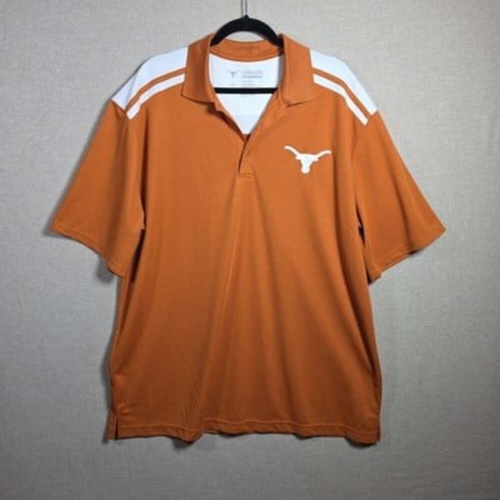 Longhorn Apparel Polo Shirt Mens 2XL Burnt Orange Texas Short Sleeve Embroidered
